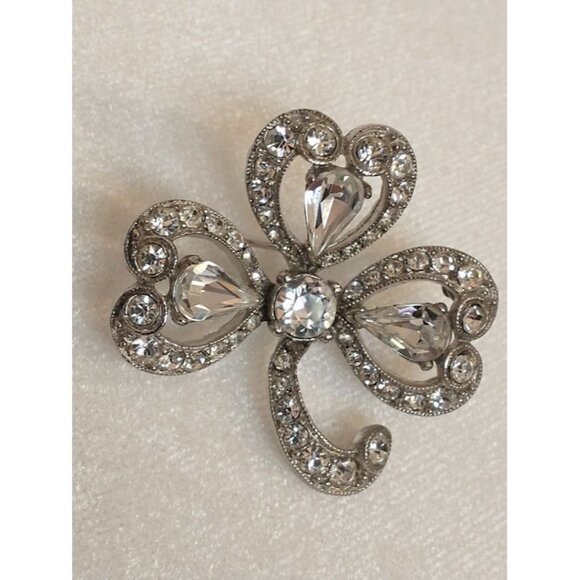 Rare Vintage BOGOFF Brooch Pin - Silver with Clear Rhinestones - Picture 1 of 6